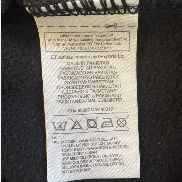 Adidas Trefoil Logo Hoodie XL Black Pullover Sweatshirt - Picture 6 of 8